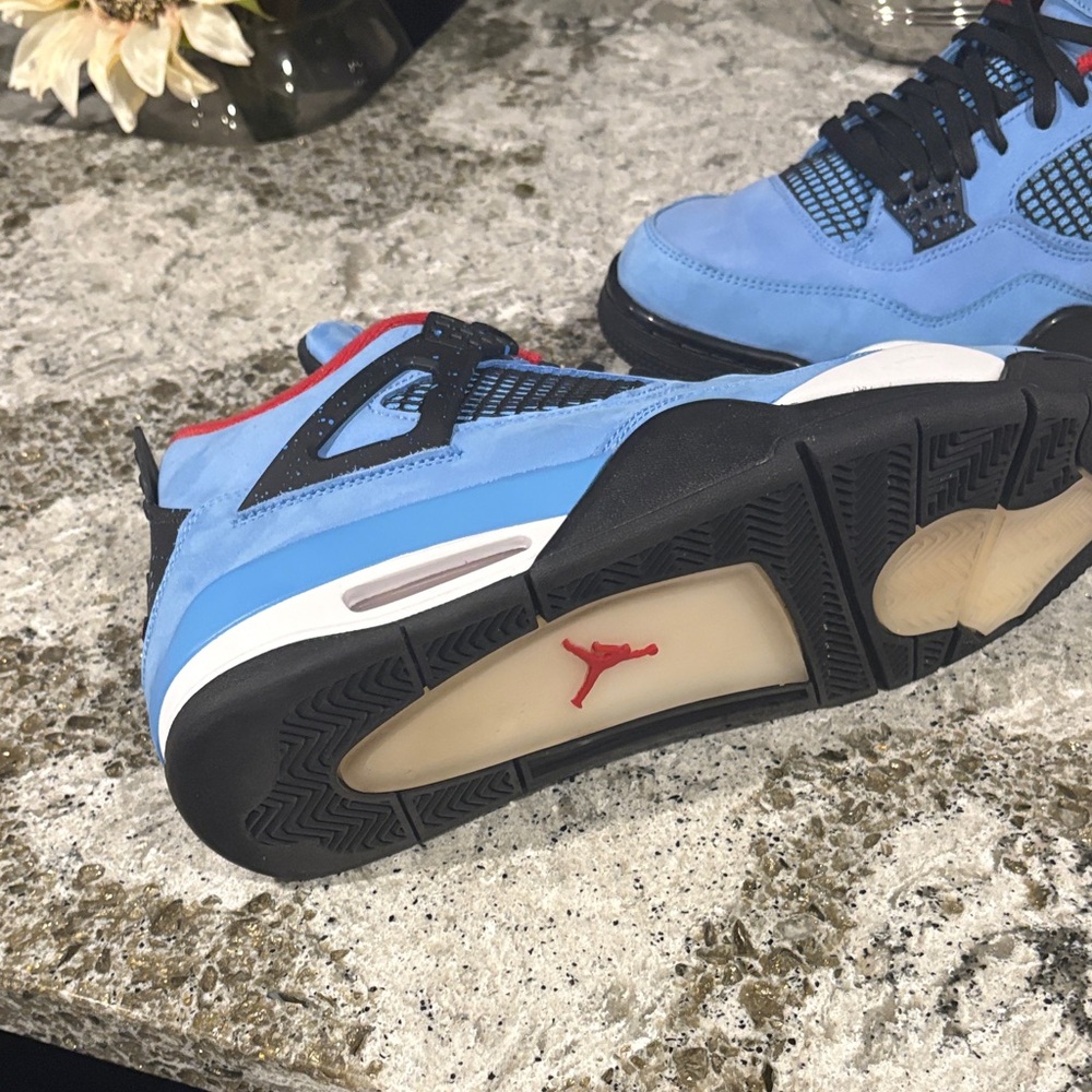 Jordan Sky Blue and Red Sneakers - Picture 2 of 5